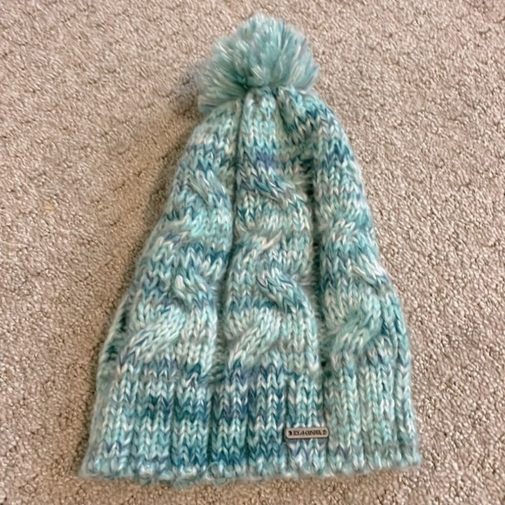 DAKINE Variegated Turquoise Knit Soft Pom Pom Beanie